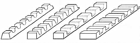 guide profiles PVC PU, flat corrugated